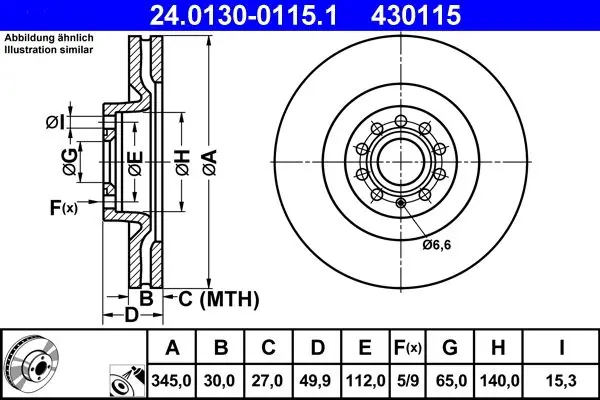 Uutuus valikoimassa - Jarrulevy ATE 24013001151 - Skoda Superb, SEAT Leon