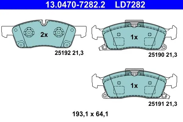 Jarrupalat, levyjarru ATE 13047072822 - Mercedes-Benz GLE GLS Coupe, Jeep Cherokee Grand | Älä missaa tarjousta