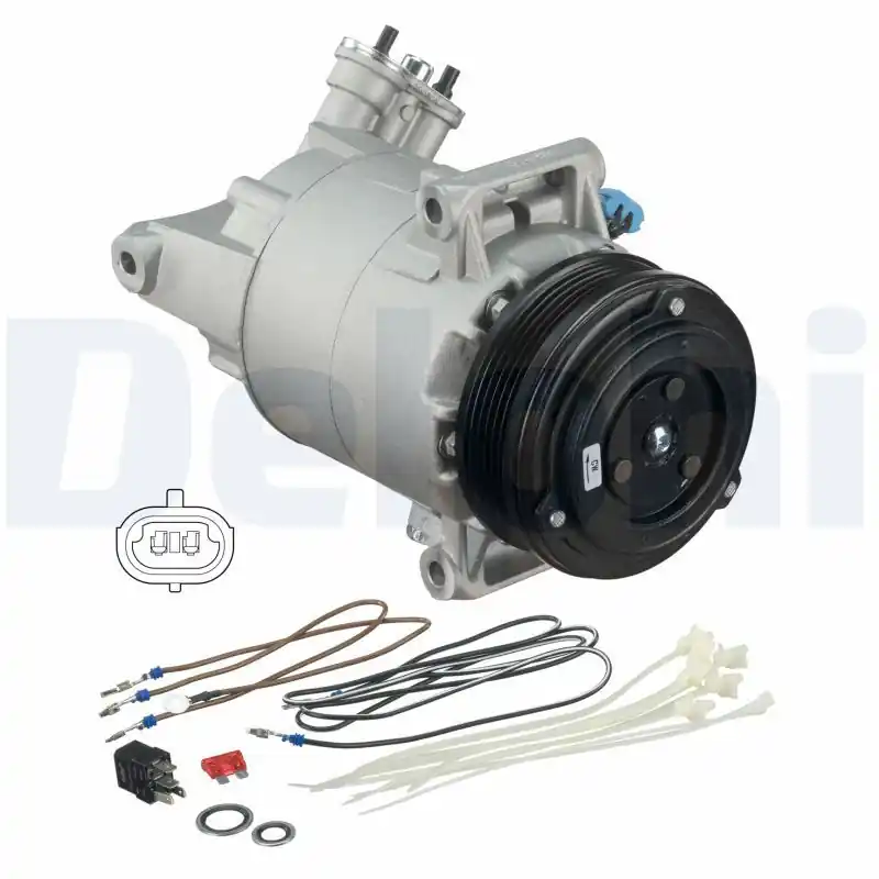 Ilmastoinnin kompressori DELPHI TSP0155449 - Opel Astra Zafira Meriva, Vauxhall Astra - Heti toimitettavissa